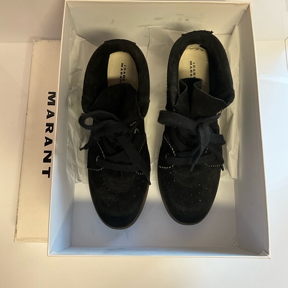 Isabel Marant Bobby Black Suede Leather Sneakers
